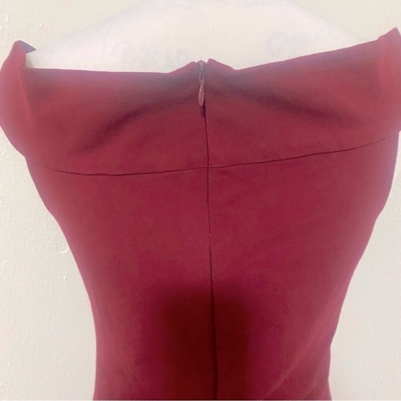 Walter Baker Off Shoulder Women’s Midi Bodycon Burgundy Dress Size Large EUC - Picture 5 of 8